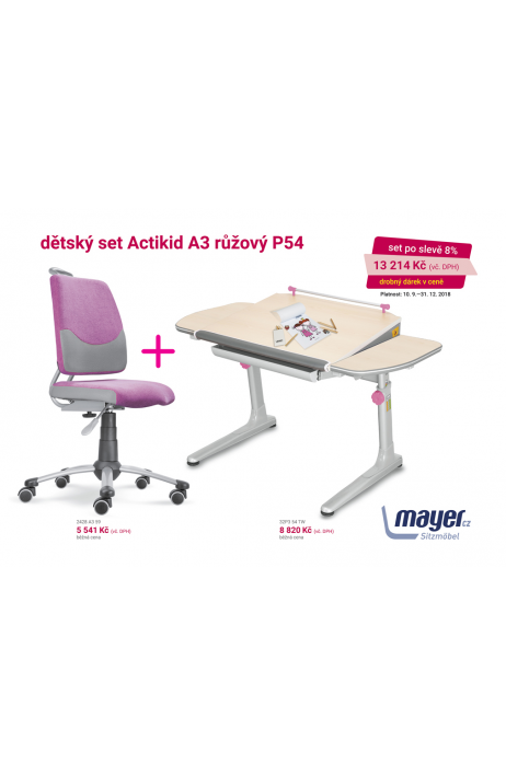 MAYER dětská rostoucí židle a stůl  Actikid A3 růžový P54 