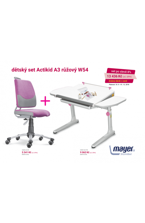 MAYER dětská rostoucí židle a stůl  Actikid A3 růžový W54