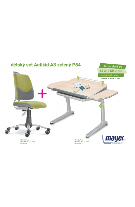 MAYER dětská rostoucí židle a stůl  Actikid A3 zelený P54 