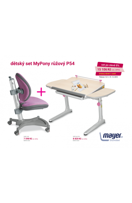 MAYER dětská rostoucí židle a stůl  MyPony růžový P54