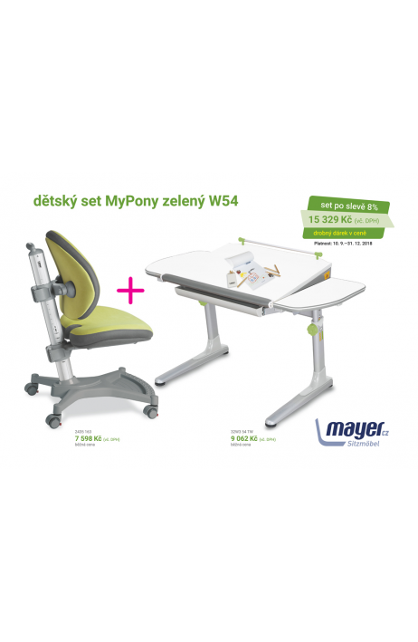 MAYER dětská rostoucí židle a stůl  MyPony zelený W54