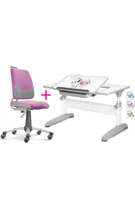 MAYER rostoucí set židle a stůl Actikid A3 růžový UNIQ 