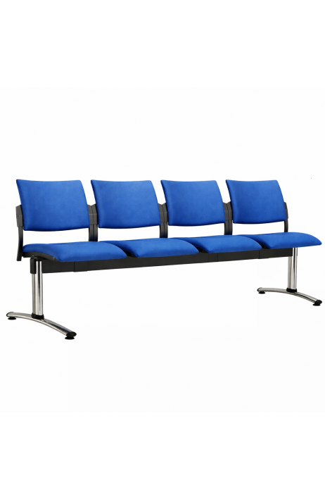 ALBA konferenční židle Square čtyřsedák čalouněný černý plast 