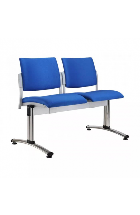 ALBA konferenční židle Square dvojsedák čalouněný šedý plast 