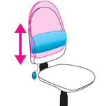 LD SEATING Element STYLE-STRIP BO-AIR vzduchová hloubkově stavitelná bederní opěrka + výškově stavitelný opěrák