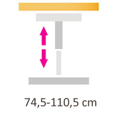 RUKONA Traction výška zdvihu 74,5-110,5 cm (včetně stolové desky 2,5 cm)