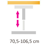 RUKONA Traction výška zdvihu 70,5-106,5 cm (včetně stolové desky 2,5 cm)