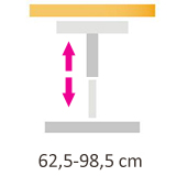 RUKONA Traction výška zdvihu 62,5-98,5 cm (včetně stolové desky 2,5 cm)