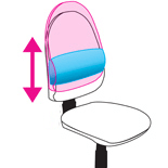 LD SEATING Web omega BO-AIR vzduchová hloubkově stavitelná bederní opěrka + výškově stavitelný opěrák