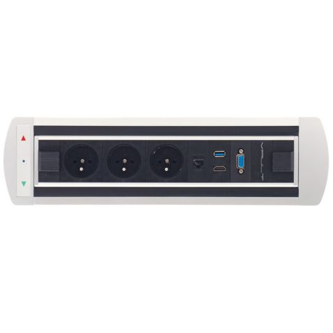 HOBIS Motion Ergo MSE 3 1400 x 900 mm VAULT BTCZ 014 Elektricky otočný panel, 3x el.zásuvka,1x data ,VGA, USB 3.0, HDMI40,3 × 11 × 10,3 mm